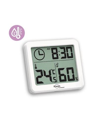 Sveglia digitale con termometro e igrometro 80x70mm